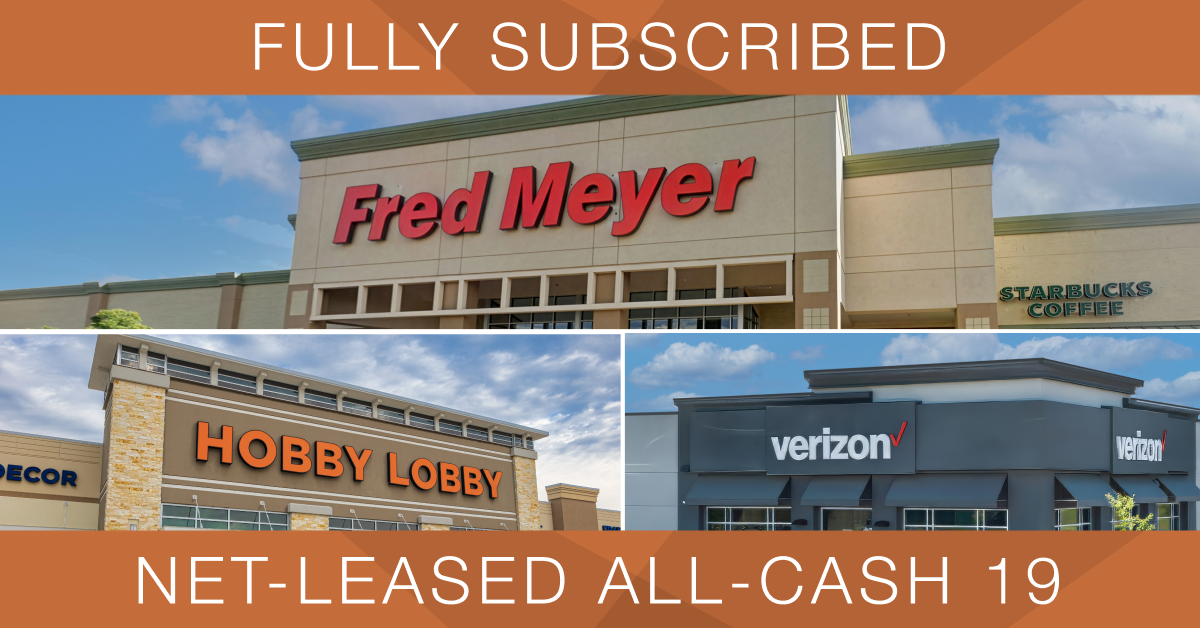ExchangeRight Announces Full Subscription of $26.95 Million Net-Leased All-Cash 19 DST