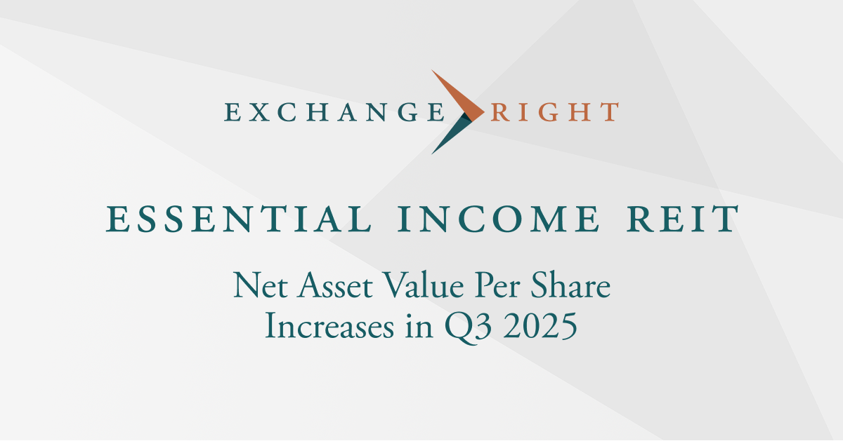 Essential Income REIT’s Net Asset Value Per Share Increases in Q3 2025 ...